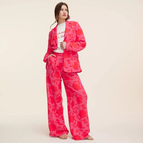 Kate Spade Target Women's Timeless Jacket Blazer Pink Red Size Small Linen Blend - Picture 1 of 7